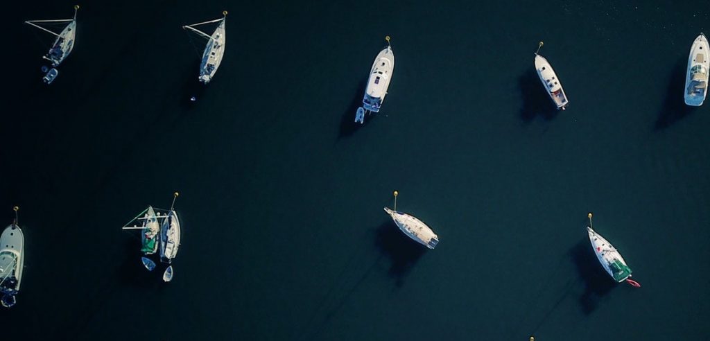 Ankernde Boote in Florida