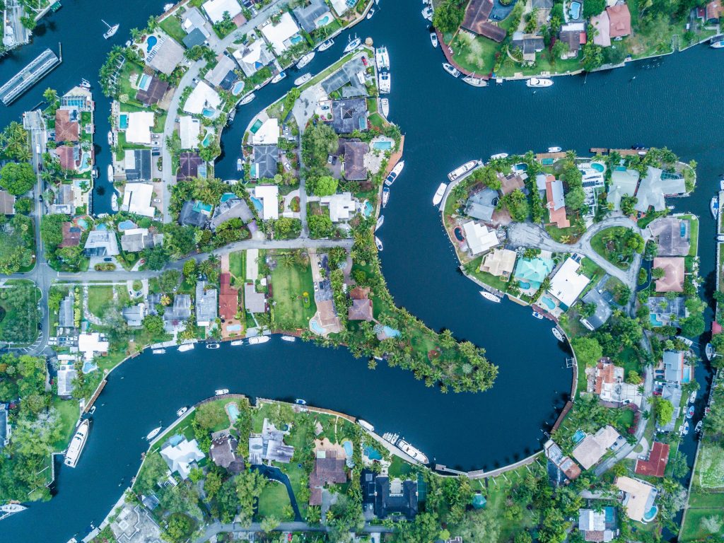 Kanal von Cape Coral Venedig Floridas