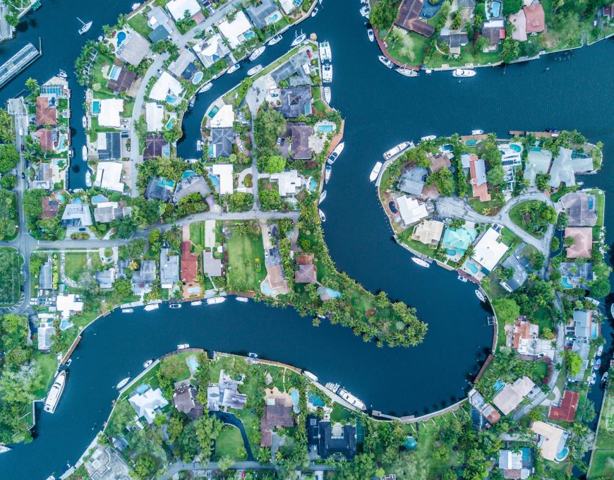 Kanal von Cape Coral Venedig Floridas